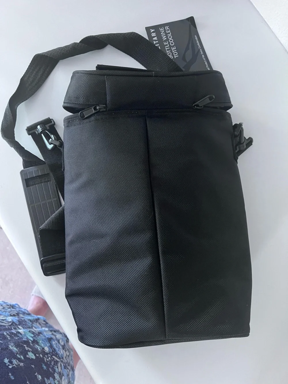 Swiss + Military Black 2-Bottle Insulated Wine Tote NWT